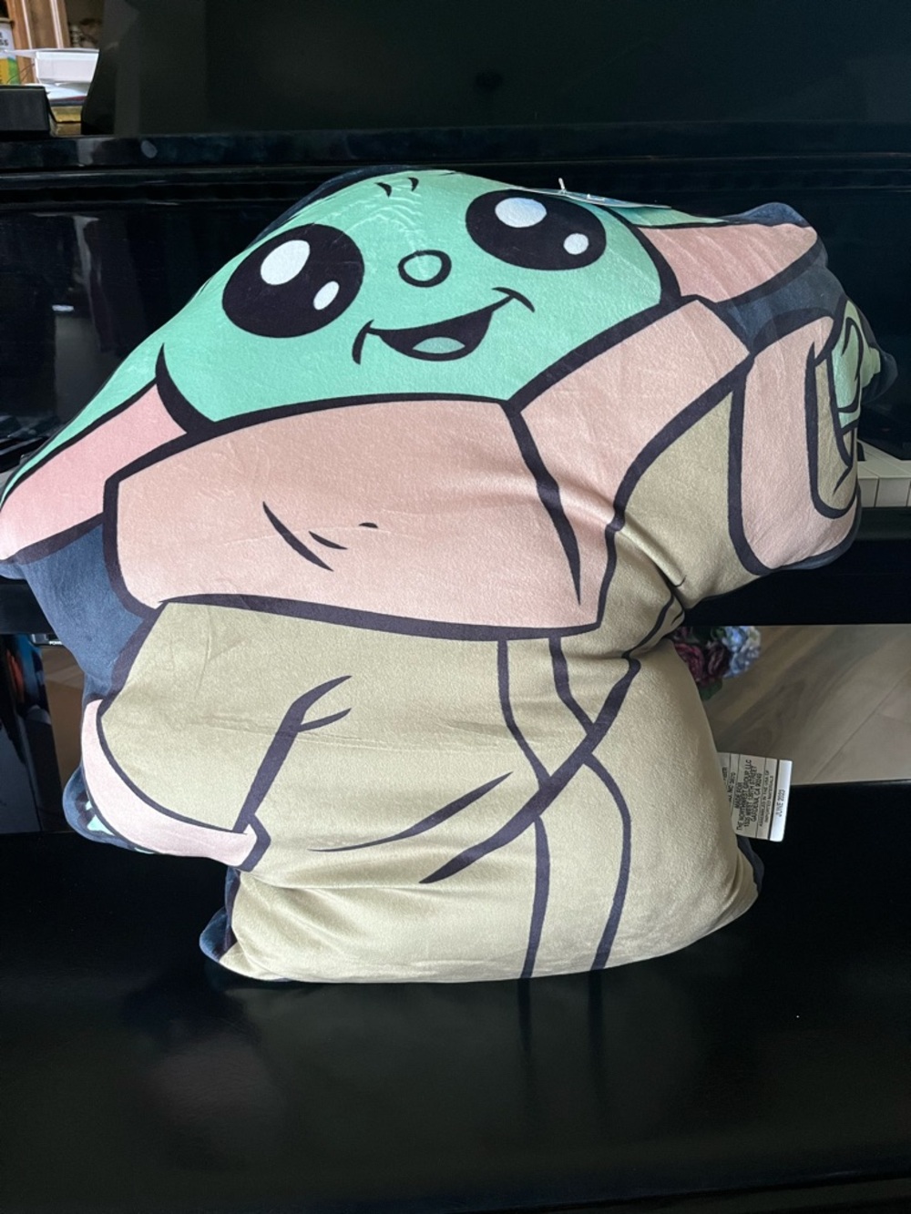 Baby Yoda (Grogu) Plush Pillow - Mint Green & Tan - Large